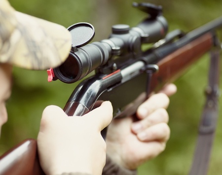 47657050 - close up snipers carbine at the outdoor hunting